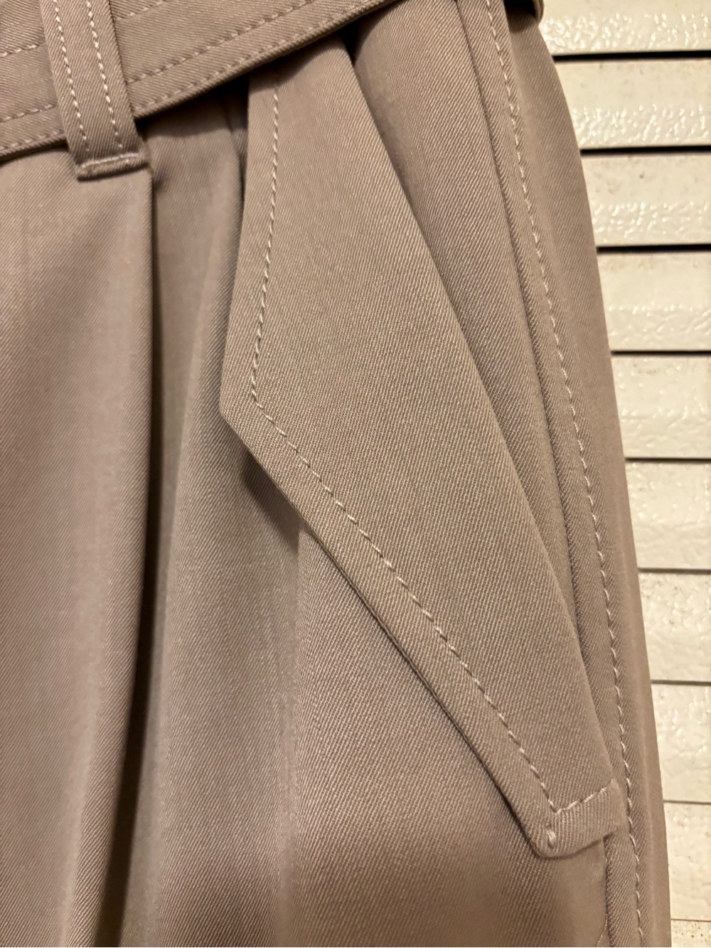 Brunello Cucinelli Taupe Pleated Chinos with Fabric Belt - Picture 5 of 8